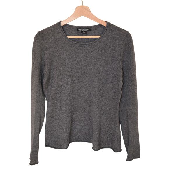Grey Cashmere Scoop Neck Sweater Size Medium - Picture 1 of 4